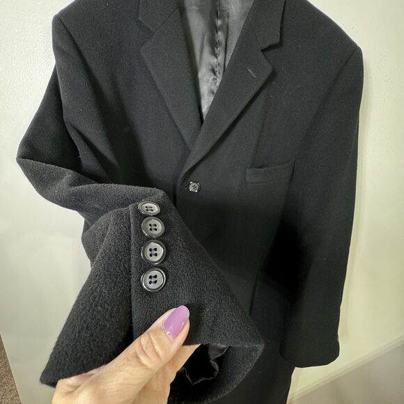 Ralph Lauren Black Cashmere Wool Blend Parka Coat Size Men's 44 S - Picture 3 of 10